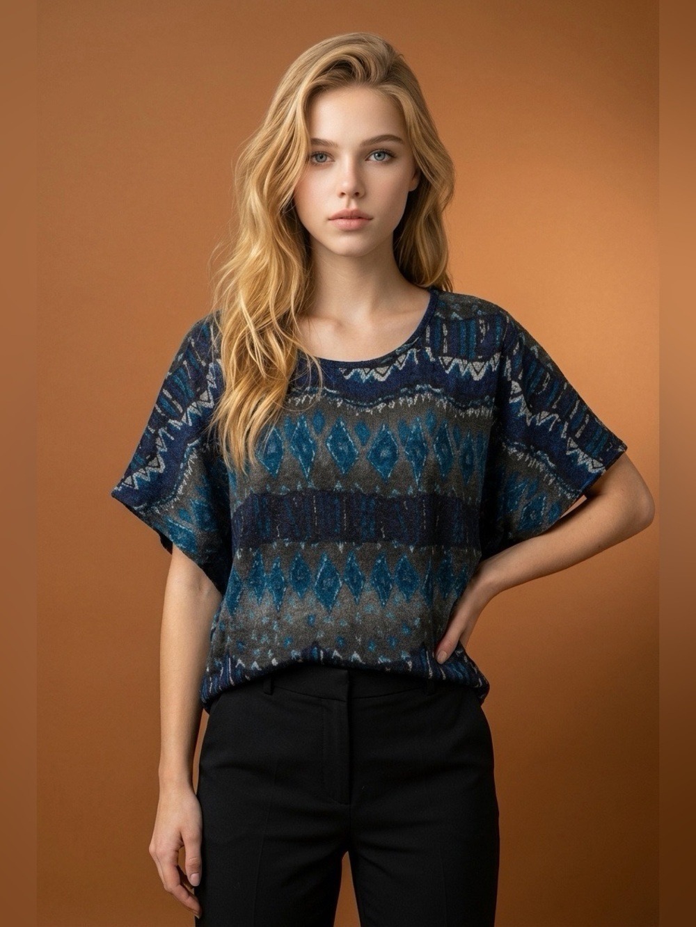 Butterfly Top Carole Little (L) Turquoise & Brown + FREE GIFT